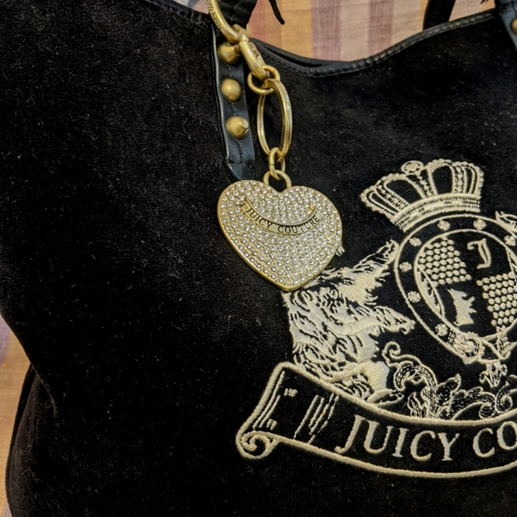 JUICY COUTURE Black Velour Tote - Picture 3 of 7
